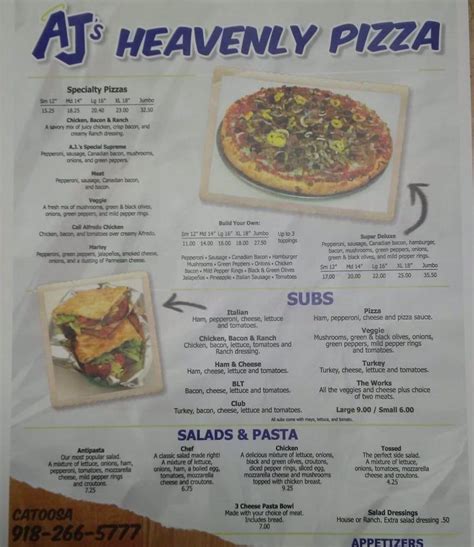 Living in Fremont, the Abbulones opened the Fremont AJ's Heavenly Pizza, and still operate it today. . Aj heavenly pizza menu